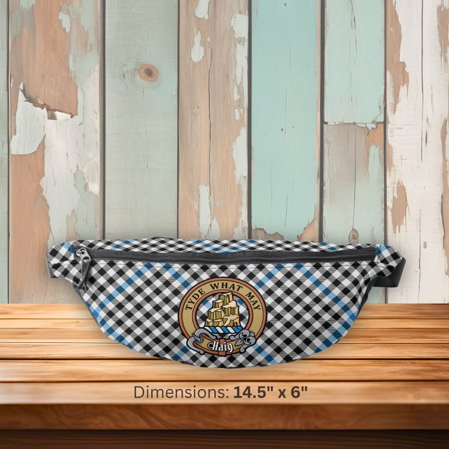Clan Haig-Wappen über Check-Tartan Bauchtasche (Von Creator hochgeladen)