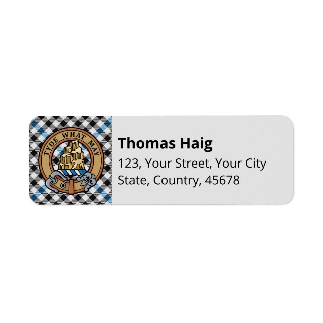 Clan Haig-Wappen über Karo-Tartan (Vorne)