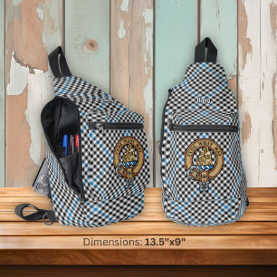 Clan Haig-Wappen über Karo-Tartan Crossbody Bag