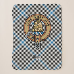 Clan Haig-Wappen über Karo-Tartan Sherpadecke