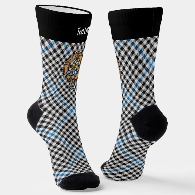Clan Haig-Wappen über Karo-Tartan Socken (Gewinkelt)