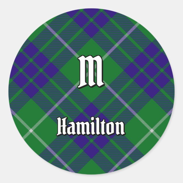 Clan Hamilton Hunting Tartan Classic Round Sticker (Vorderseite)
