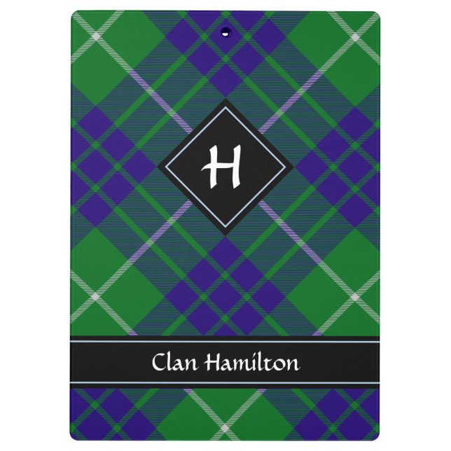 Clan Hamilton Hunting Tartan Clipboard Klemmbrett (Rückseite)