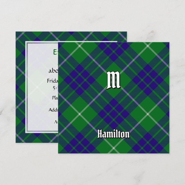 Clan Hamilton Hunting Tartan Einladung (Vorne/Hinten)