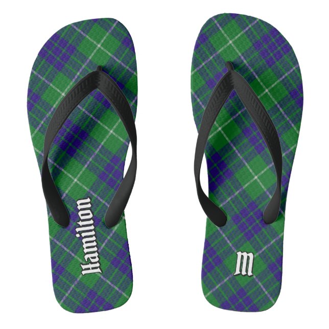 Clan Hamilton Hunting Tartan Flip Flops (Fußbett)