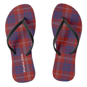 Clan Hamilton Karierte Personalisierte Flip Flops