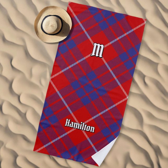 Clan Hamilton Red Tartan Beach Towel Strandtuch (Von Creator hochgeladen)