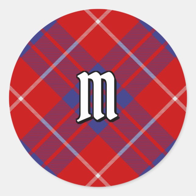 Clan Hamilton Red Tartan Classic Round Sticker (Vorderseite)
