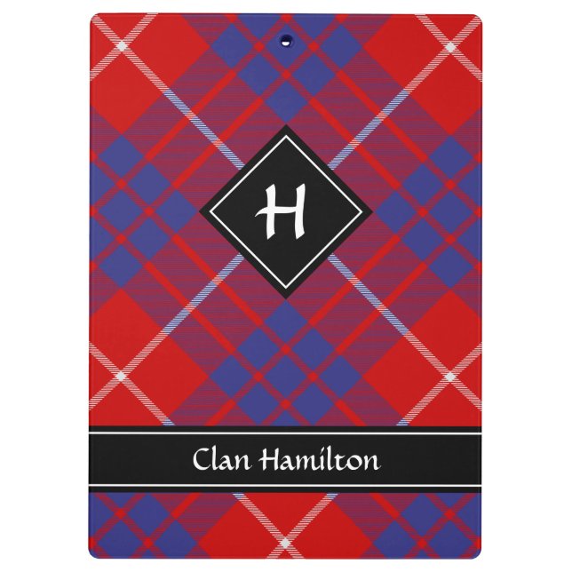 Clan Hamilton Red Tartan Clipboard Klemmbrett (Rückseite)