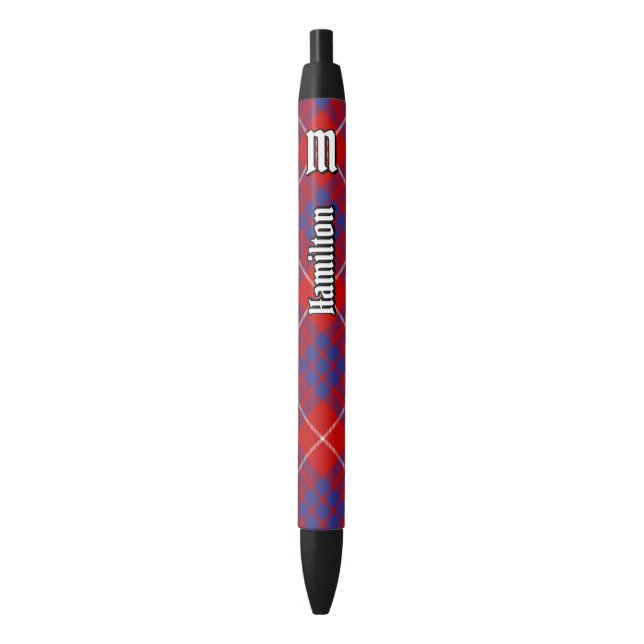 Clan Hamilton Red Tartan Ink Pen Kugelschreiber (Vorderseite Vertikal)