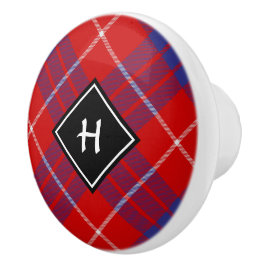 Clan Hamilton Red Tartan Keramik Knob Keramikknauf