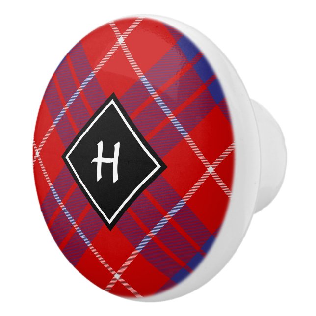 Clan Hamilton Red Tartan Keramik Knob Keramikknauf (Rechts)