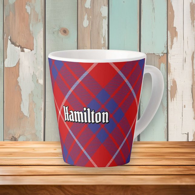 Clan Hamilton Red Tartan Latte Tasse (Von Creator hochgeladen)