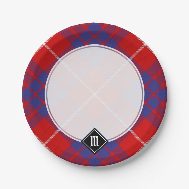 Clan Hamilton Red Tartan Paper Tellers Pappteller (Vorderseite)
