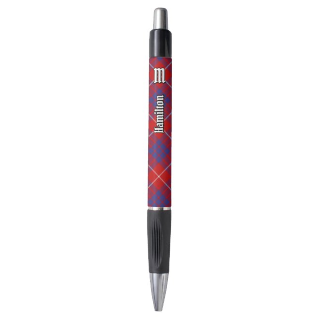Clan Hamilton Red Tartan Pen Kugelschreiber (Vorderseite Vertikal)