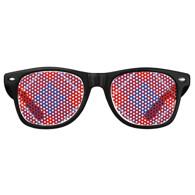 Clan Hamilton Red Tartan Retro Sonnenbrille (Vorderseite)