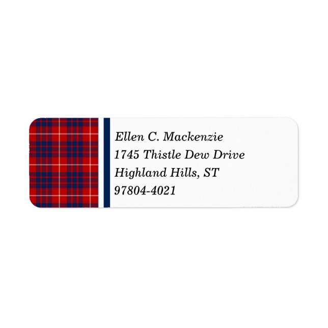 Clan Hamilton Red und Royal Blue Scottish Tartan (Vorne)