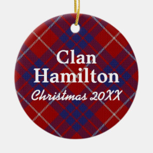 Clan Hamilton Scottish Tartan Keramik Ornament