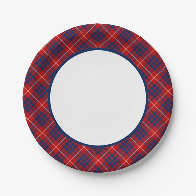 Clan Hamilton Tartan Border Pappteller (Vorderseite)