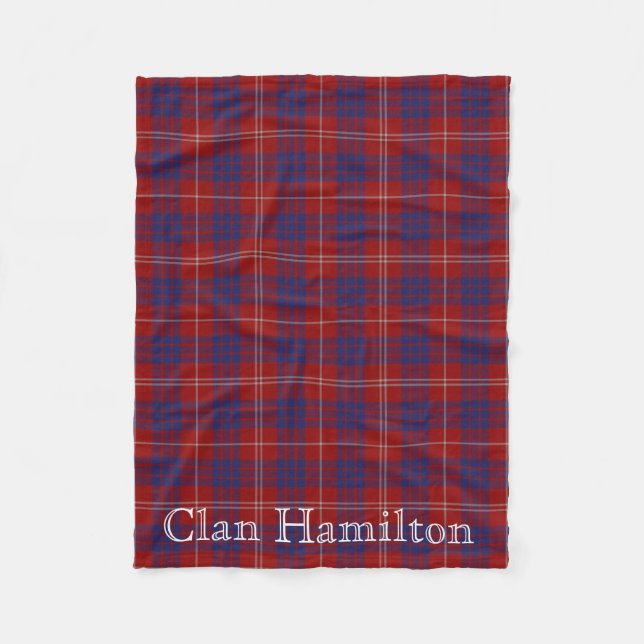 Clan Hamilton Tartan Fleece Blanket (Vorderseite)