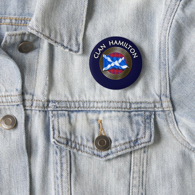 Clan Hamilton Tartan Knot & Flag Button (Beispiel)