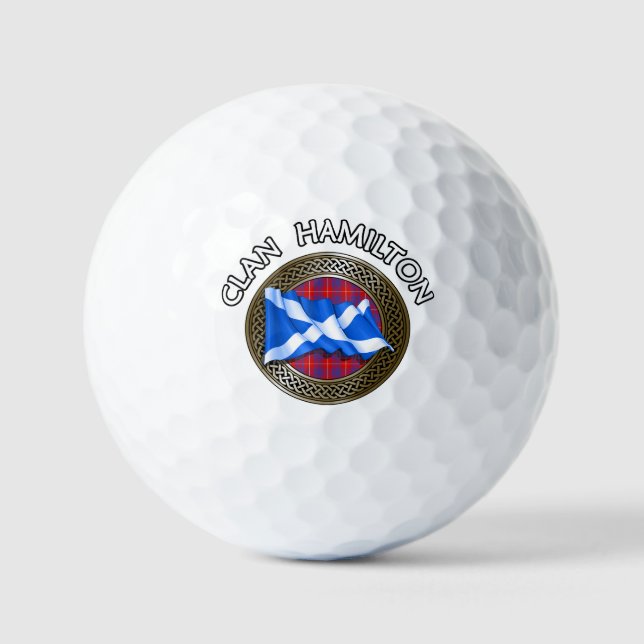 Clan Hamilton Tartan Knot & Flag Golfball (Vorderseite)