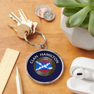 Clan Hamilton Tartan Knot & Flag Schlüsselanhänger