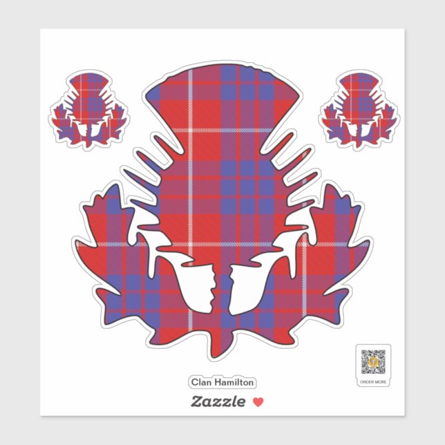 Clan Hamilton Thistle Sticker (Blatt)