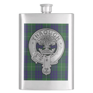 Clan Hamilton Wappen & Hunting Tartan Flachmann