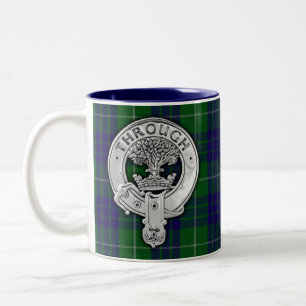 Clan Hamilton Wappen & Hunting Tartan Zweifarbige Tasse