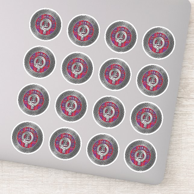 Clan Hamilton Wappen & Tartan Knot Sticker (Detail)