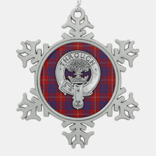 Clan Hamilton Wappen & Tartan Schneeflocken Zinn-Ornament