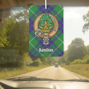 Clan Hamilton Wappen über Jagd Tartan Autolufterfrischer