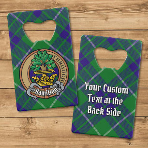 Clan Hamilton Wappen über Jagd Tartan Geldbeutel Flaschenöffner