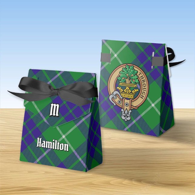 Clan Hamilton Wappen über Jagd Tartan Gevor Box Geschenkschachtel (Von Creator hochgeladen)