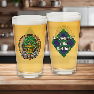 Clan Hamilton Wappen über Jagd Tartan Glas