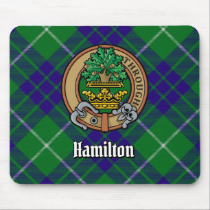 Clan Hamilton Wappen über Jagd Tartan Mousepad