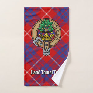 Clan Hamilton Wappen über Red Tartan Badhandtuch Set