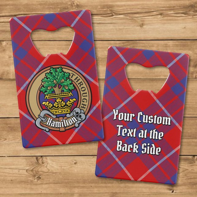 Clan Hamilton Wappen über Red Tartan Geldbeutel Flaschenöffner (Von Creator hochgeladen)