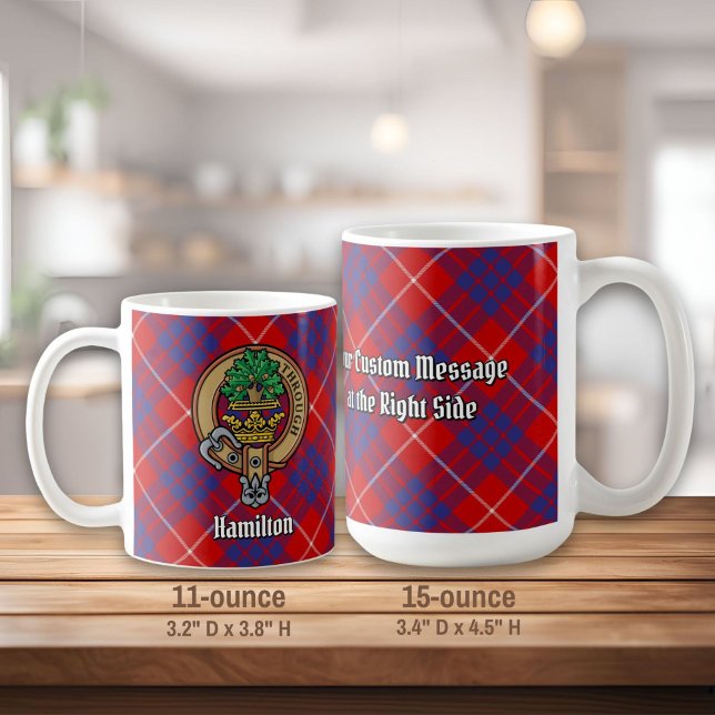 Clan Hamilton Wappen über Red Tartan Kaffeetasse (Von Creator hochgeladen)