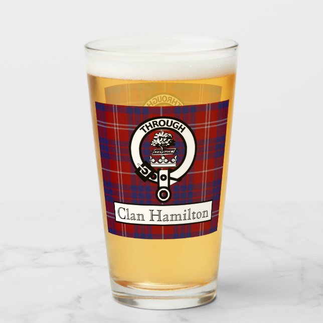 Clan Hamilton Wappen und Tartan Glas (Vorne (Gefüllt))