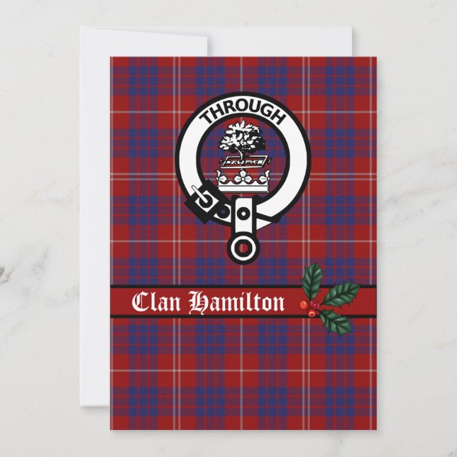 Clan Hamilton Wappen und Tartan Weihnachtskarte (Vorderseite)