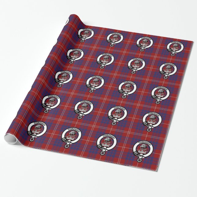 Clan Hamilton Wappen und Tartan Wrapping Paper Geschenkpapier (Ungerollt)