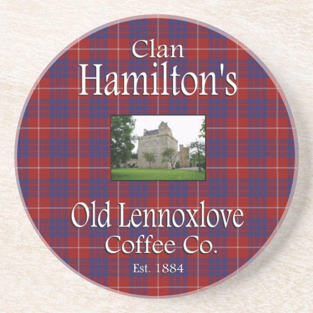 Clan Hamiltons Old Lennoxlove Coffee Co. Untersetz Sandstein Untersetzer (Vorne)