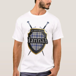 Clan-Hannah Hannay Tartan-kariertes Schild u. T-Shirt