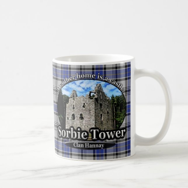 Clan Hannay Sorbie Turm-SchlossTartan Tasse (Rechts)