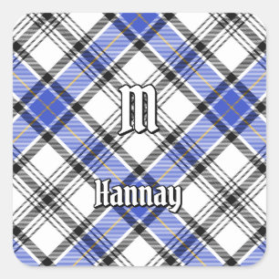 Clan Hannay Tartan Quadratischer Aufkleber
