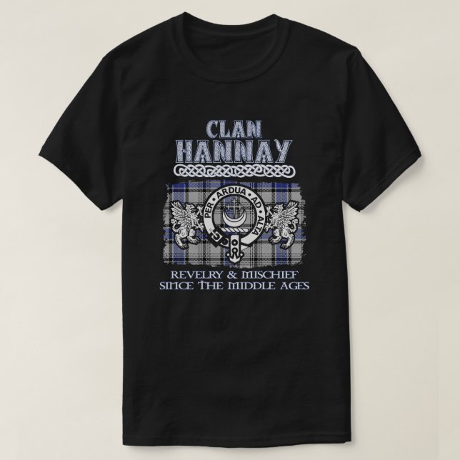 Clan Hannay Wappen Schottischer Clans Schottischer T-Shirt (Design vorne)
