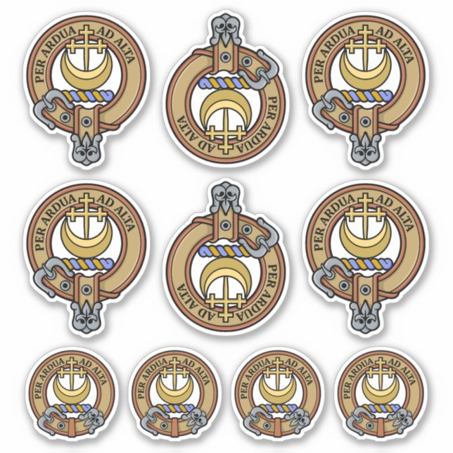 Clan Hannay Wappen Sticker Set (Vorderseite)