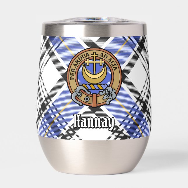 Clan Hannay Wappen über Tartan (Vorderseite)
